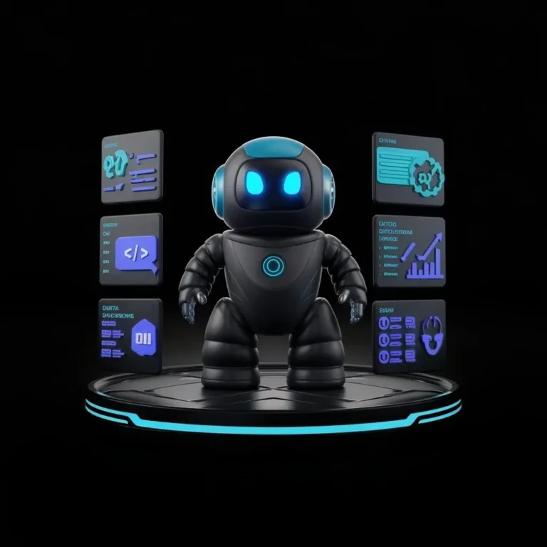 a-3d-render-of-a-robot-with-a-black-body-and-glow
